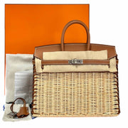 Hermes Birkin 25 Picnic 06 Gold Swift Leather with Osier Wicker - Jiaxyk